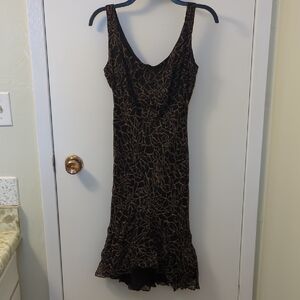 Robbie Bee Black and Brown Midi Dress